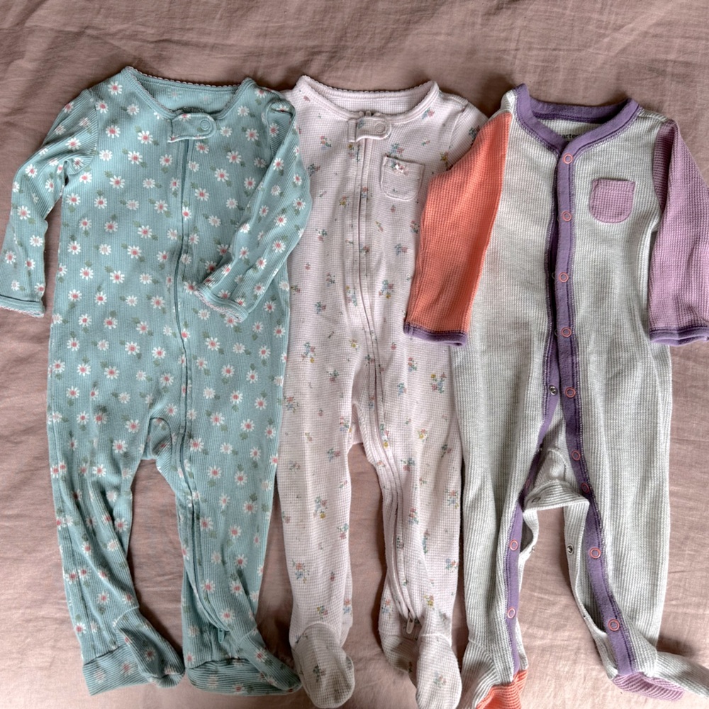 Carters baby footie pajamas bundle of 3